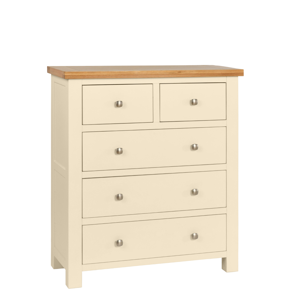Devonshire Living/Dorset Painted/Ivory/DPT004PI_painted_2_3_drawer_chest_bedroom_storage_oak_top_ivory.jpg