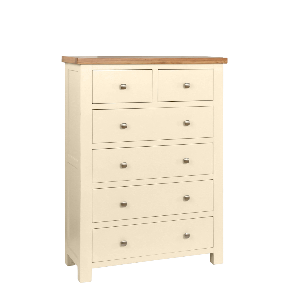 Devonshire Living/Dorset Painted/Ivory/DPT005PI_painted_2_4_drawer_chest_bedroom_storage_oak_top_ivory.jpg
