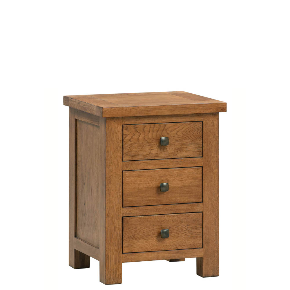 Devonshire Living/Dorset Rustic/Bedroom/DOR001R_3_drawer_bedside_table_bedroom_storage_dark_rustic_oak.jpg