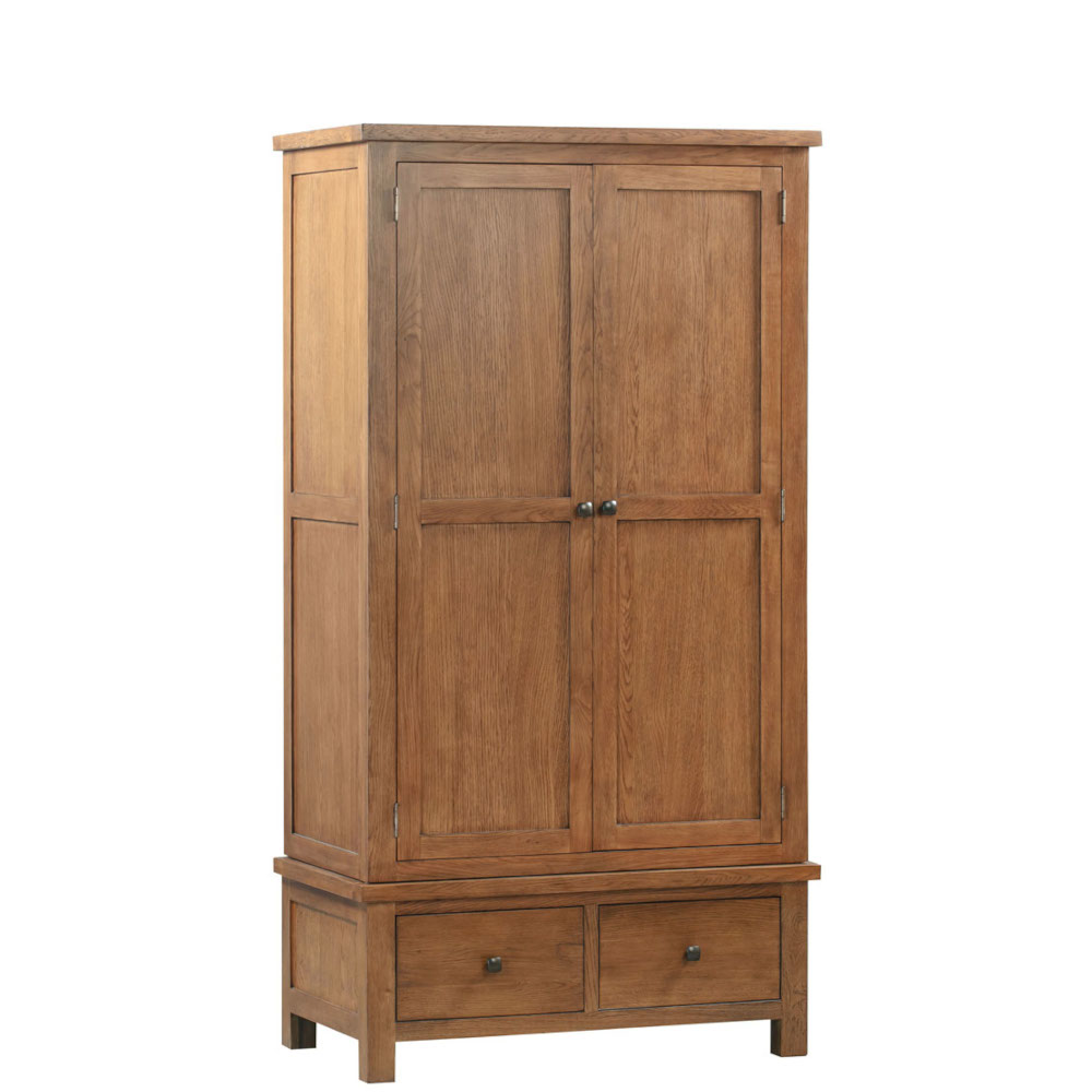 Devonshire Living/Dorset Rustic/Bedroom/DOR032R_double_2_door_2_drawer_wardrobe_essential_storage_bedroom_dark_rustic_oak.jpg