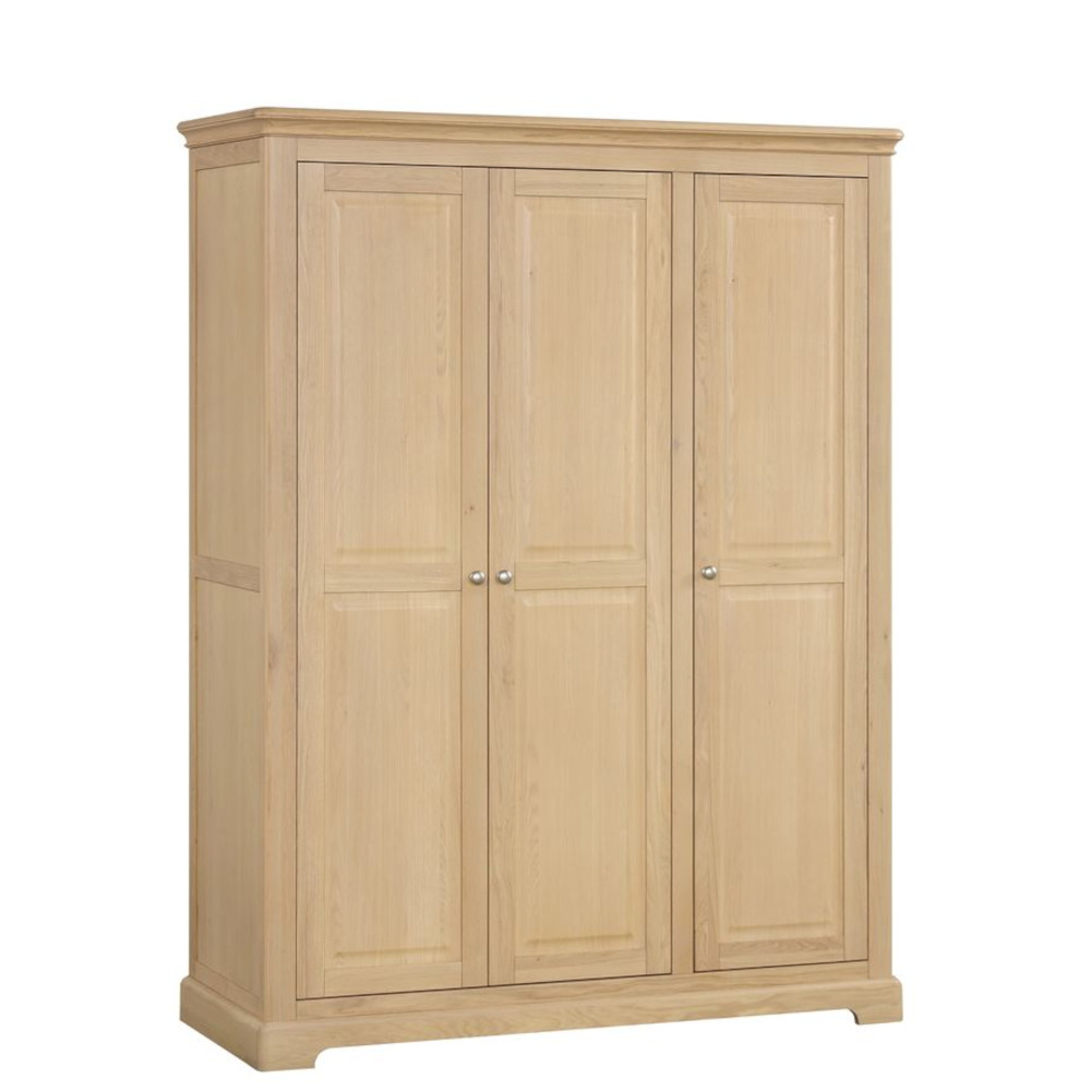 Loxley Oak Triple Wardrobe With Shelves