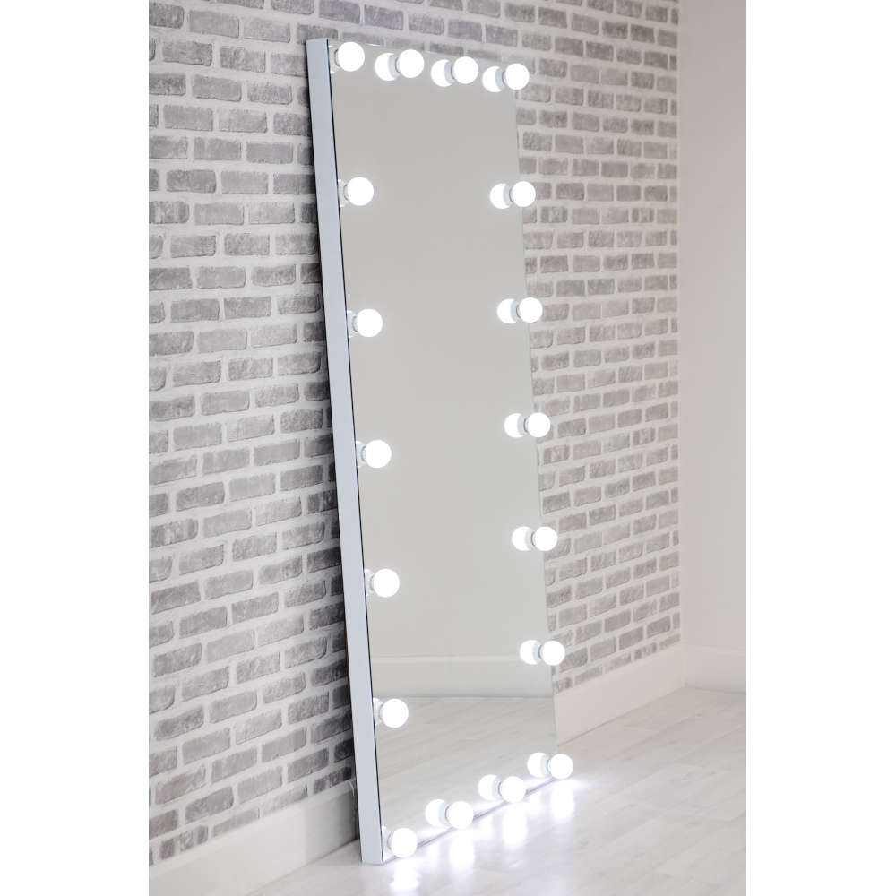 Hollywood Floor Mirror With Lighting