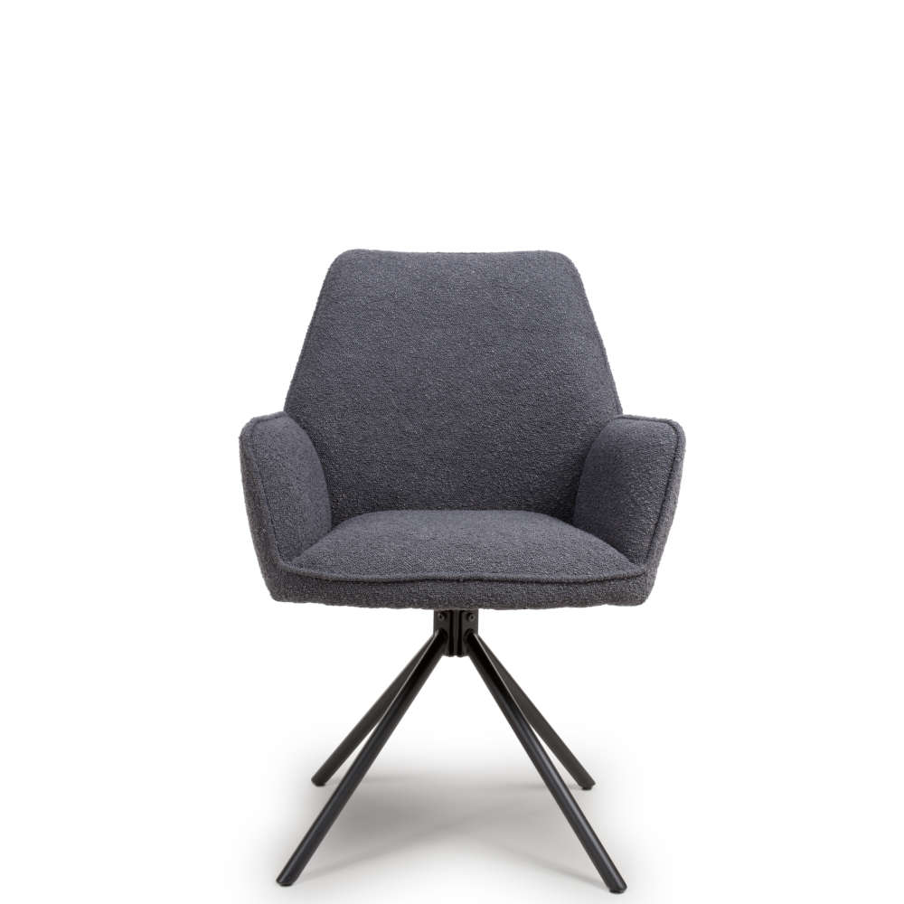 Uno Dining Chair Grey Boucle (Pair)