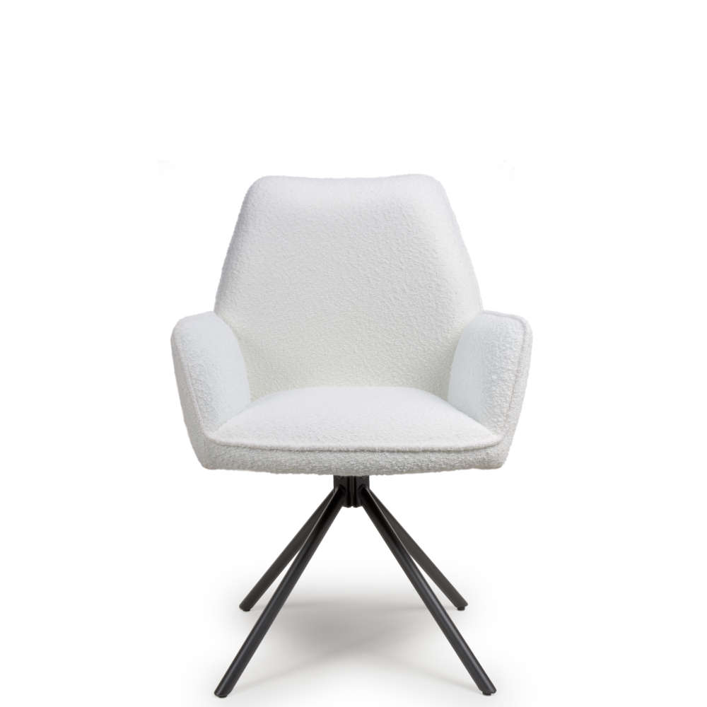 Uno Dining Chair Ivory Boucle (Pair)