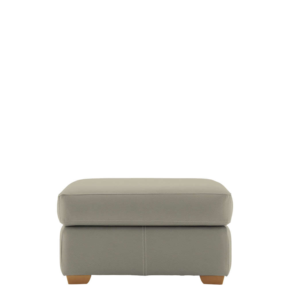 G Plan Chadwick Leather Footstool With Wooden Feet