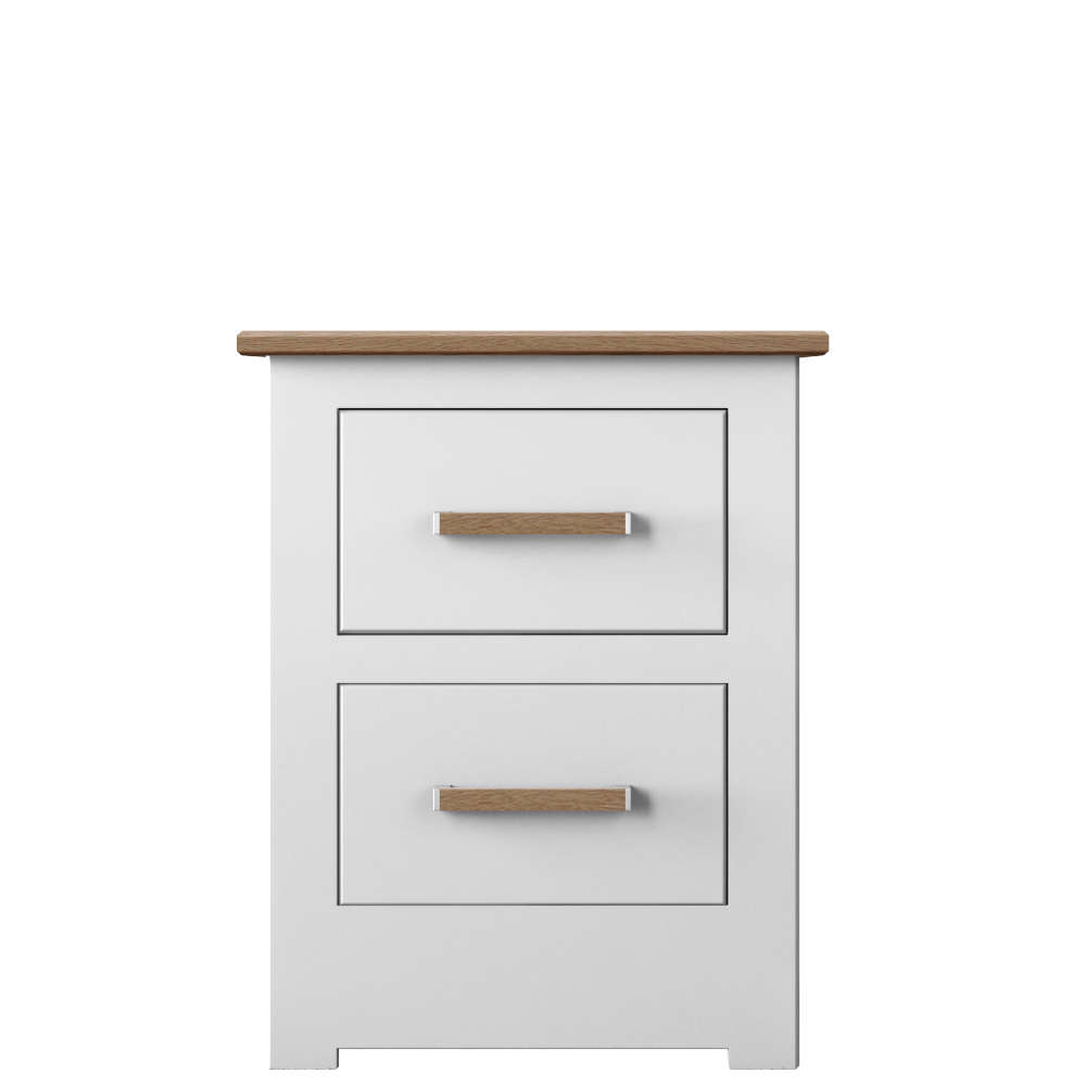 Modo Bedroom Oak Top Small 2 Drawer Bedside Cabinet