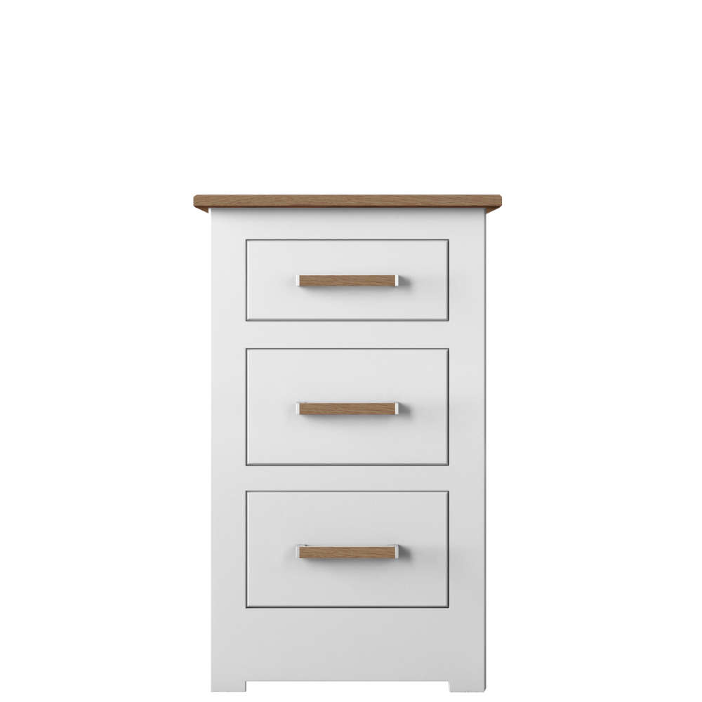 Modo Bedroom Oak Top Small 3 Drawer Bedside Cabinet