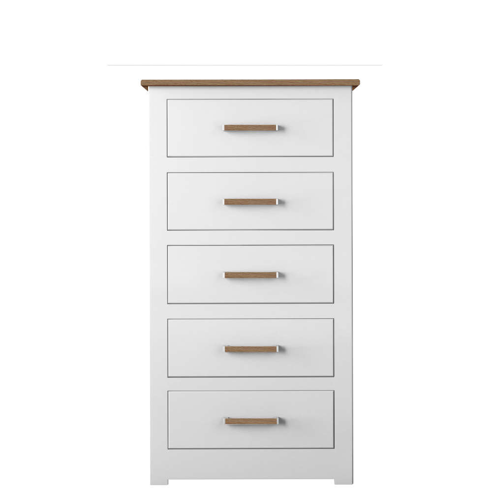 Modo Bedroom Oak Top 5 Drawer Wellngton Chest Of Drawers