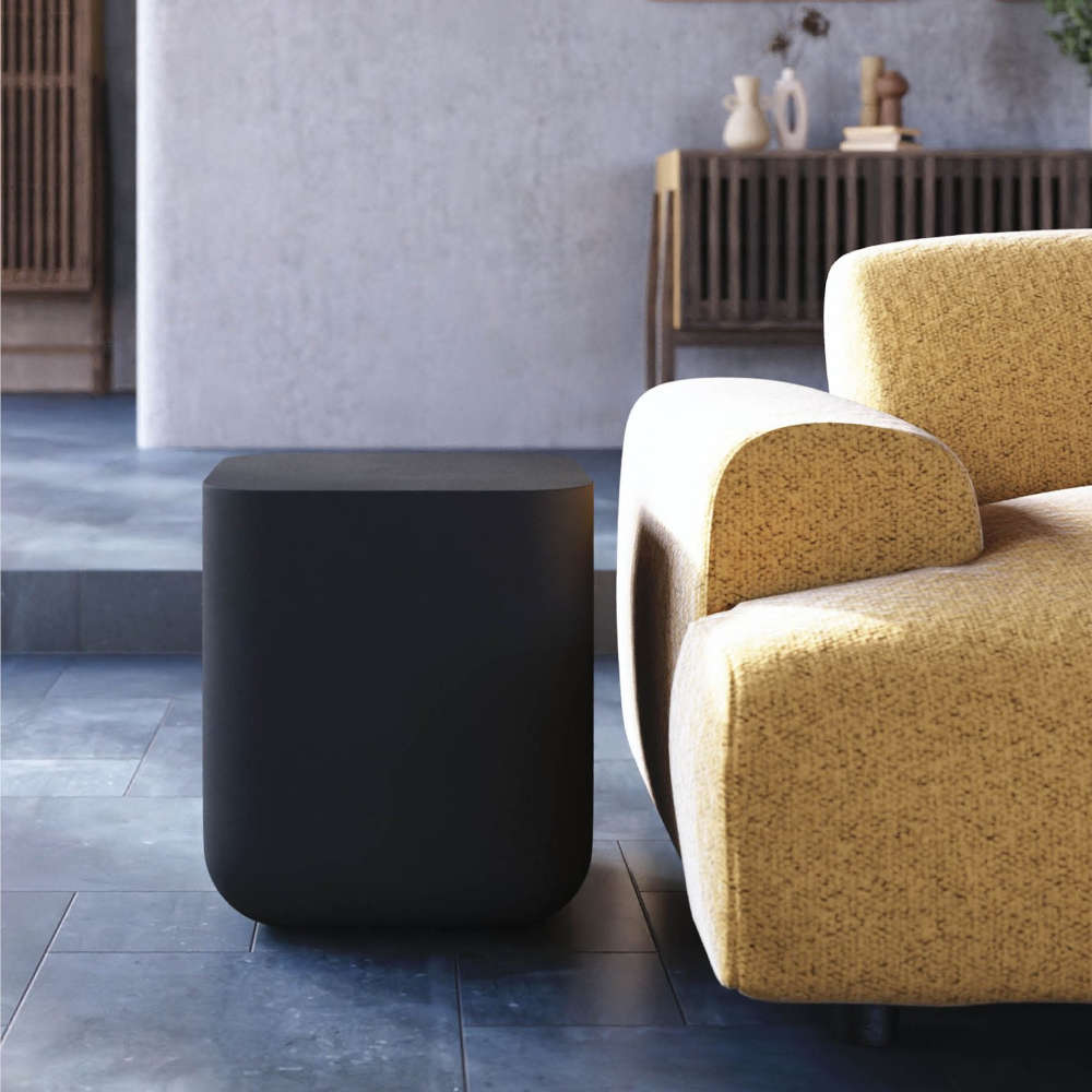 Abigail Ahern Flat Top Side Table With Pitted Charcoal Finish