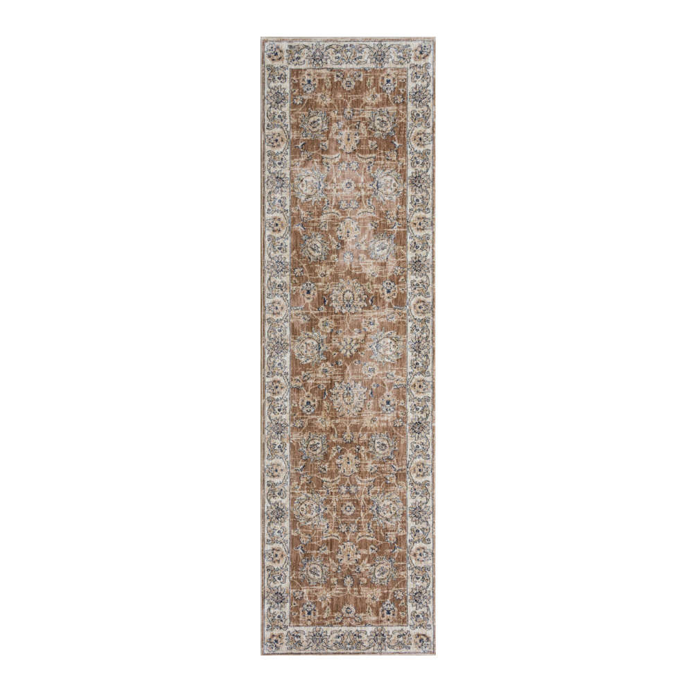Alhambra Traditional Distressed Floral Rose Runner