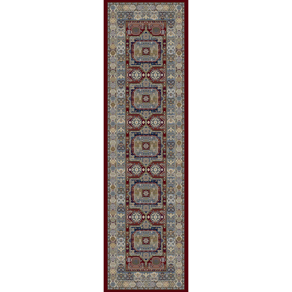 Da Vinci Traditional Decorative Geometric Red Runner