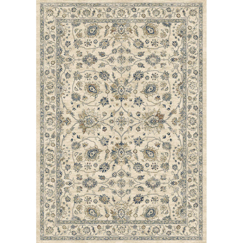 Traditional Floral Pattern Cream/Blue Rug 240 x 340cm
