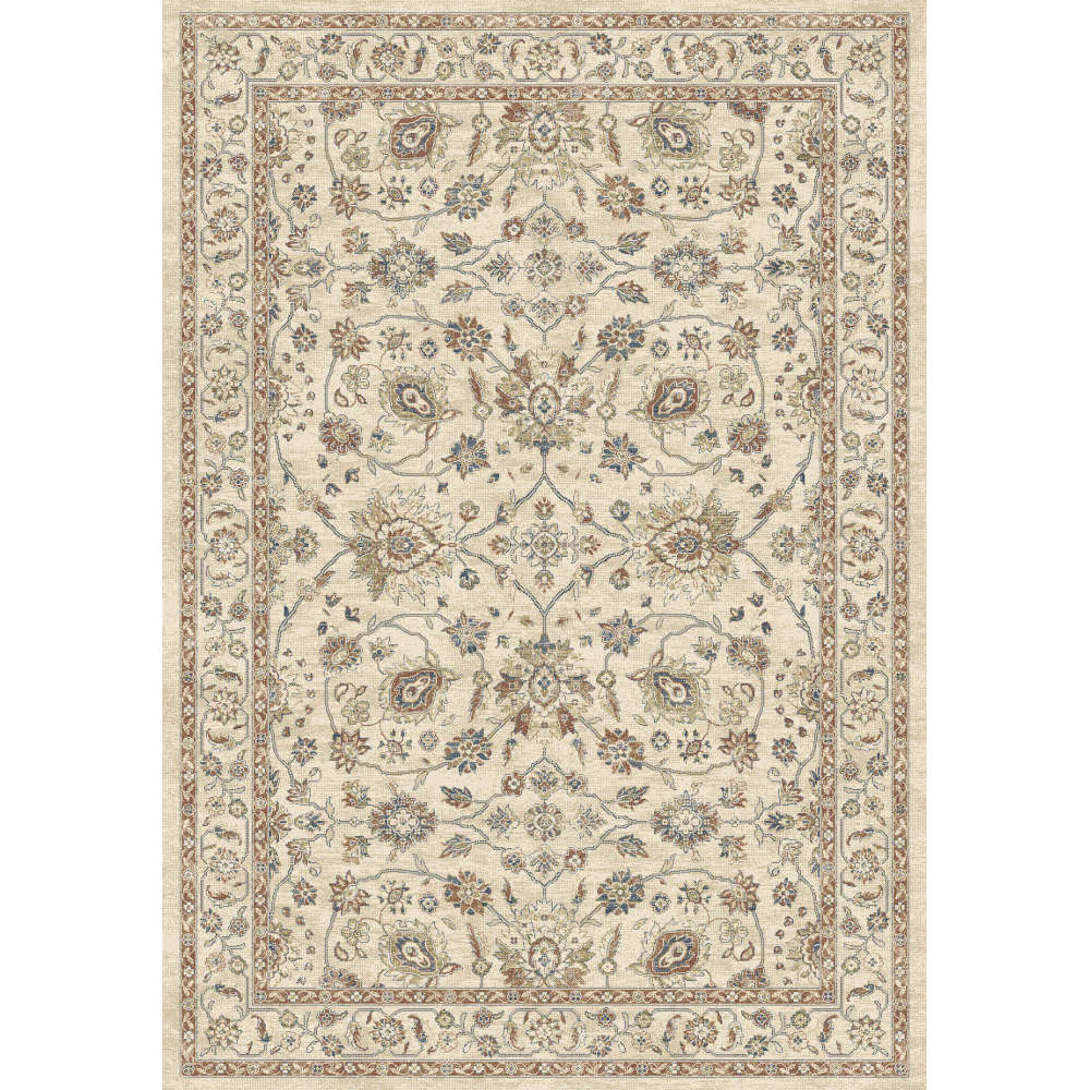 Da Vinci Traditional Floral Pattern Cream/Red Rug
