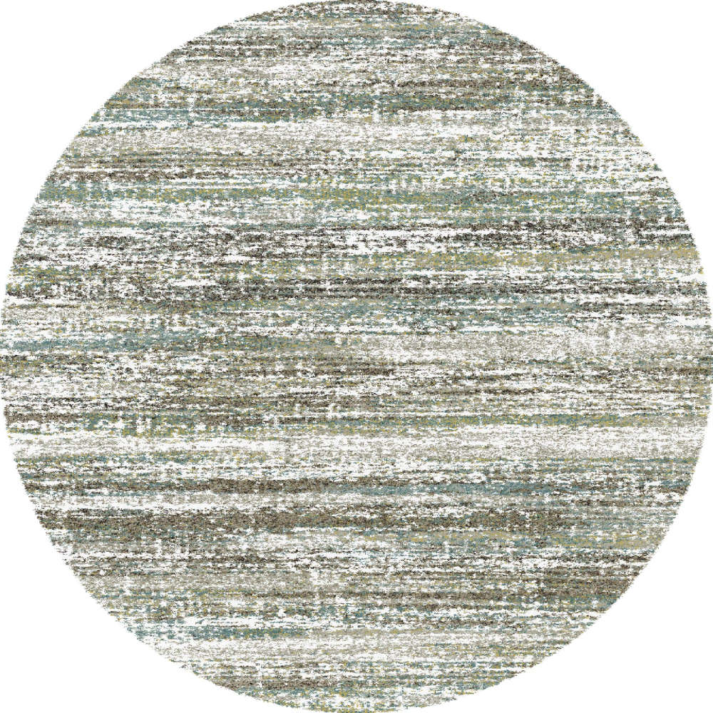 Mehari Circular Teal Rug With Modern Abstract Stripe