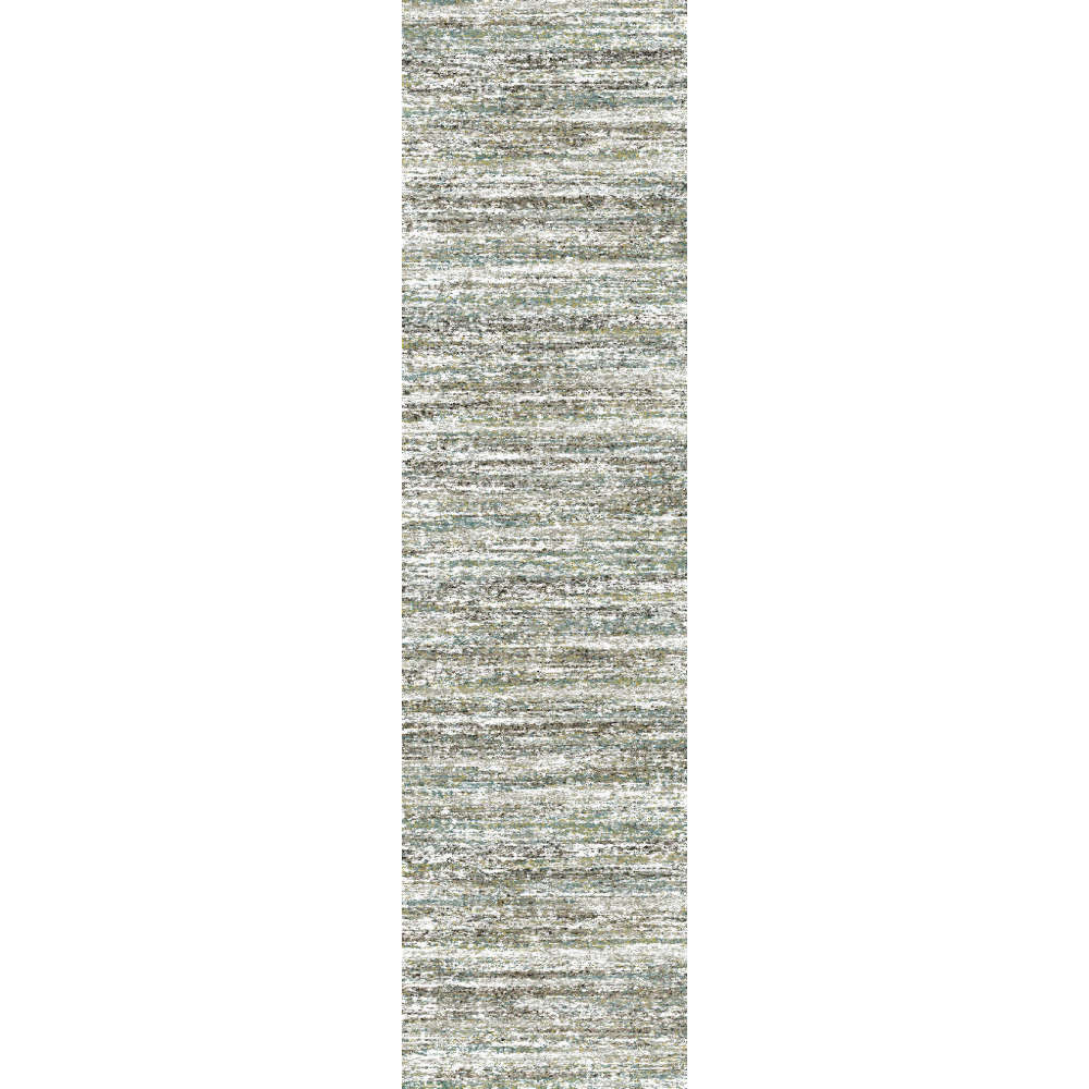Mehari Teal Runner With Modern Abstract Stripe