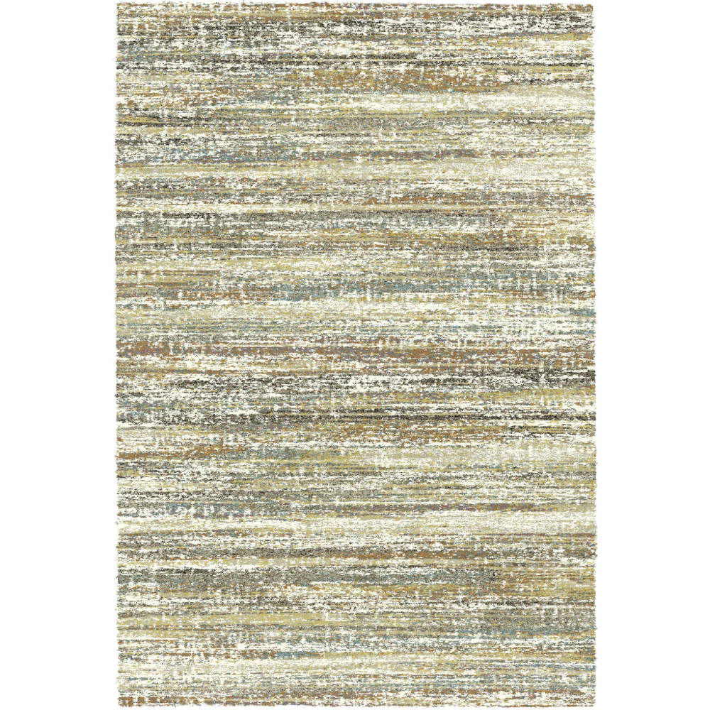 Mehari Rectangular Mustard Rug With Modern Abstract Stripe