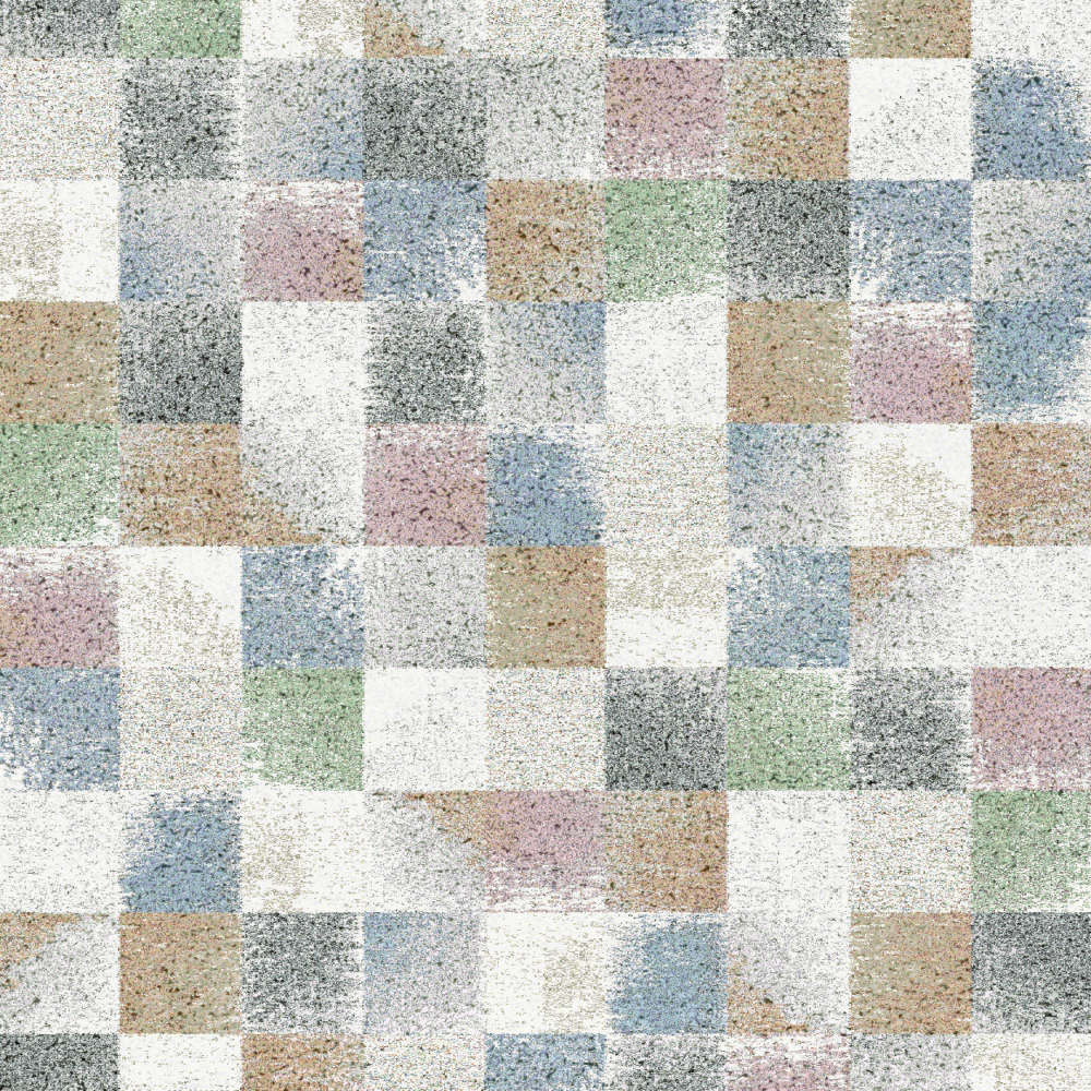 Mehari Multicoloured Pastel SquarePattern Square Rug Francis of Malvern