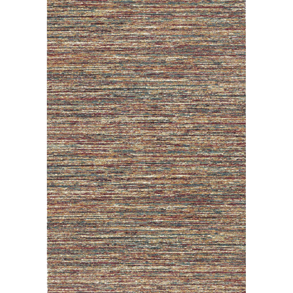Mehari Rectangular Terracotta Rug With Modern Abstract Stripe