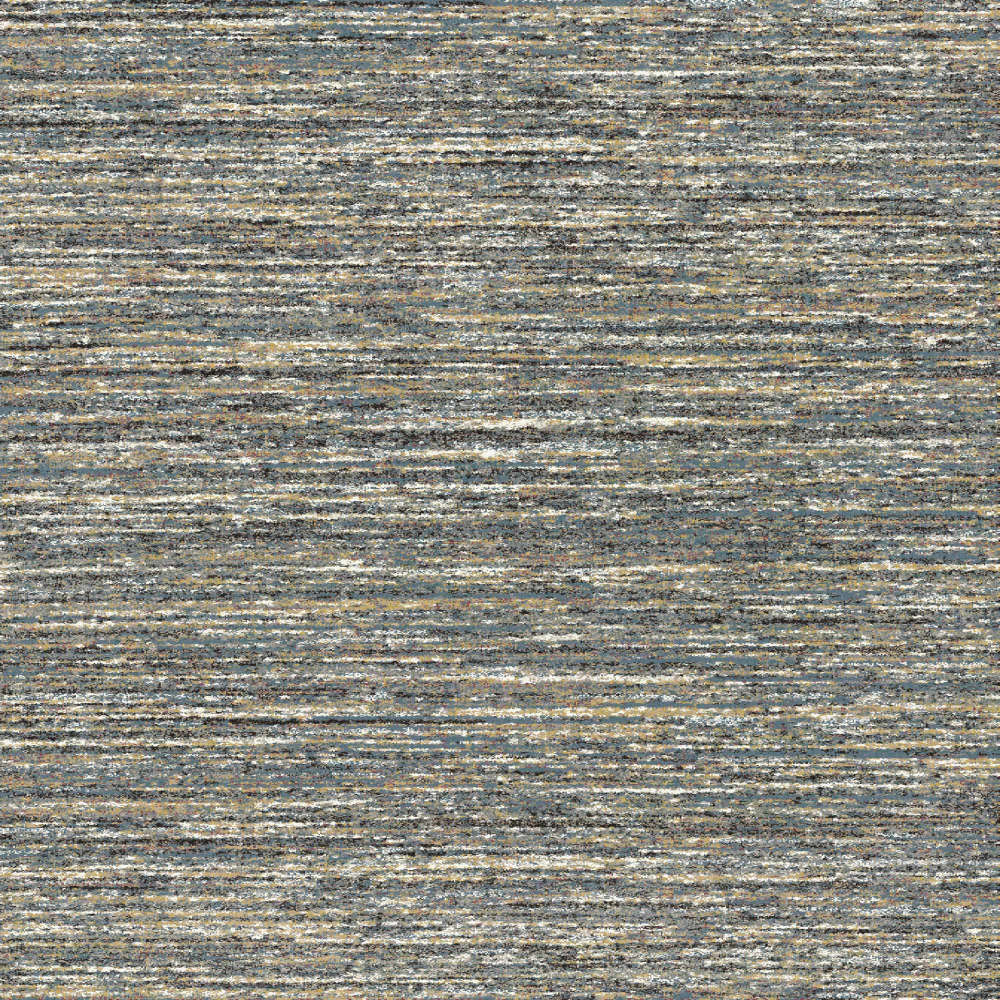 Mehari Square Blue Rug With Modern Abstract Stripe