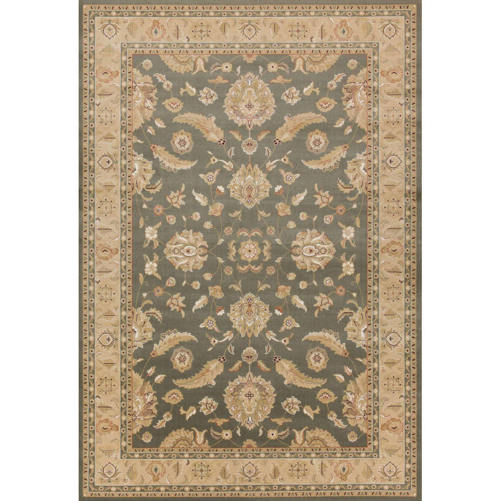 Noble Art Traditional Leaf Pattern Green Rug