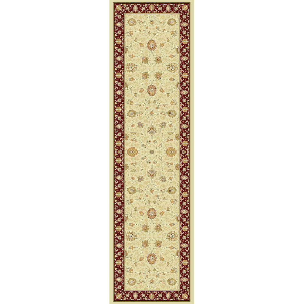 Noble Art Traditional Floral Cream/Red Runner