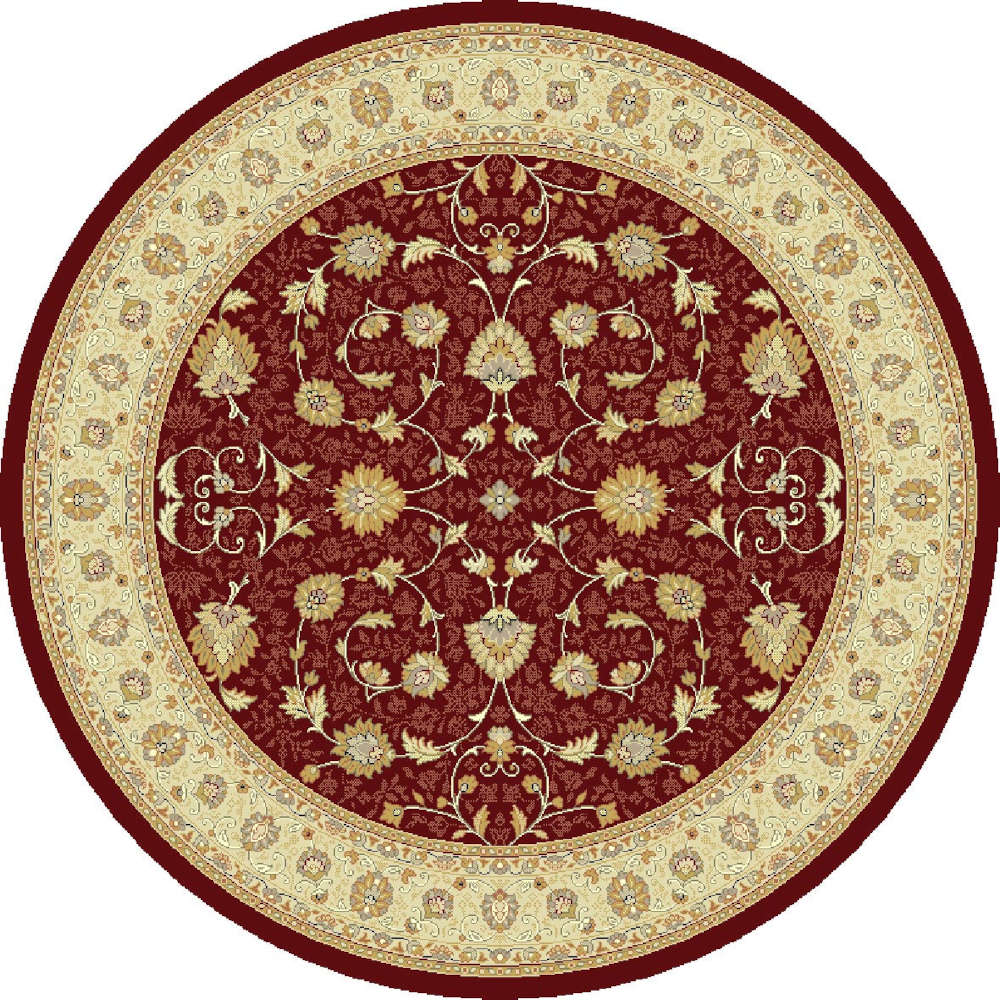Noble Art Traditional Floral Red Circular Rug
