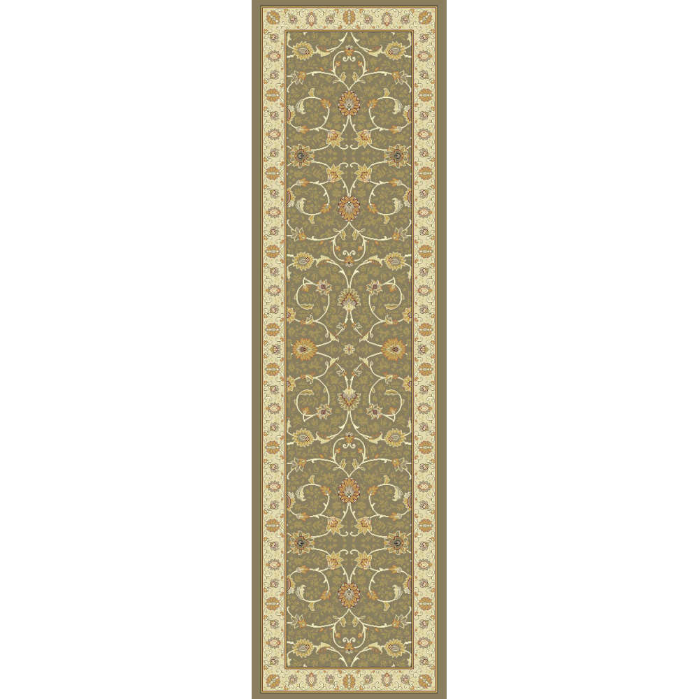 Noble Art Traditional Floral Green Runner