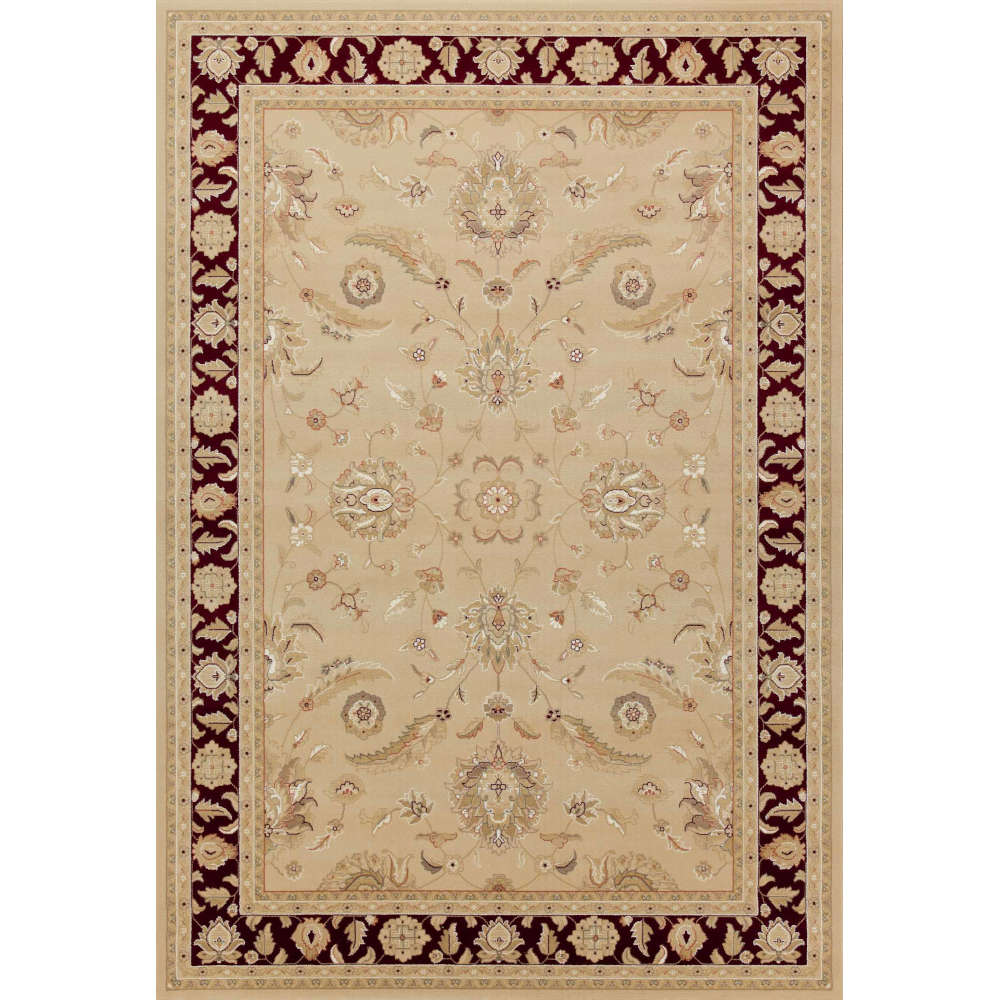 Noble Art Traditional Leaf Pattern Ivory/Red Rug
