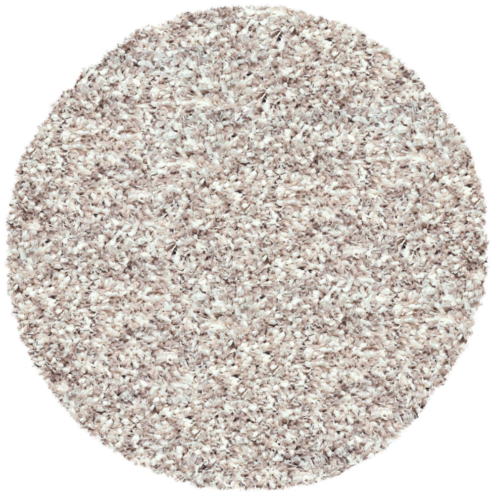 Twilight White/Linen Circular Shaggy Rug