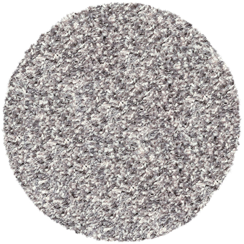 Twilight White/Silver Shaggy Circular Rug