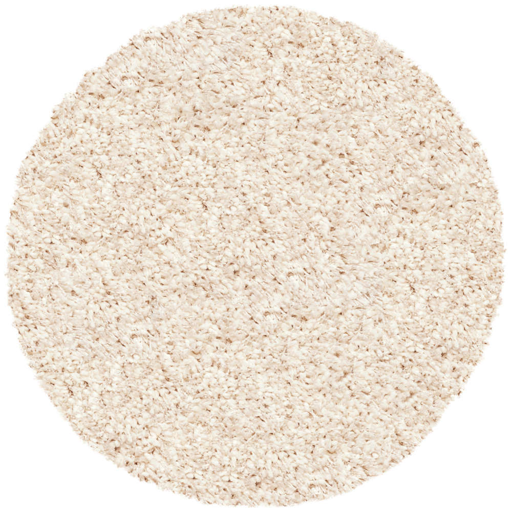 Twilight Light Cream Shaggy Circular Rug