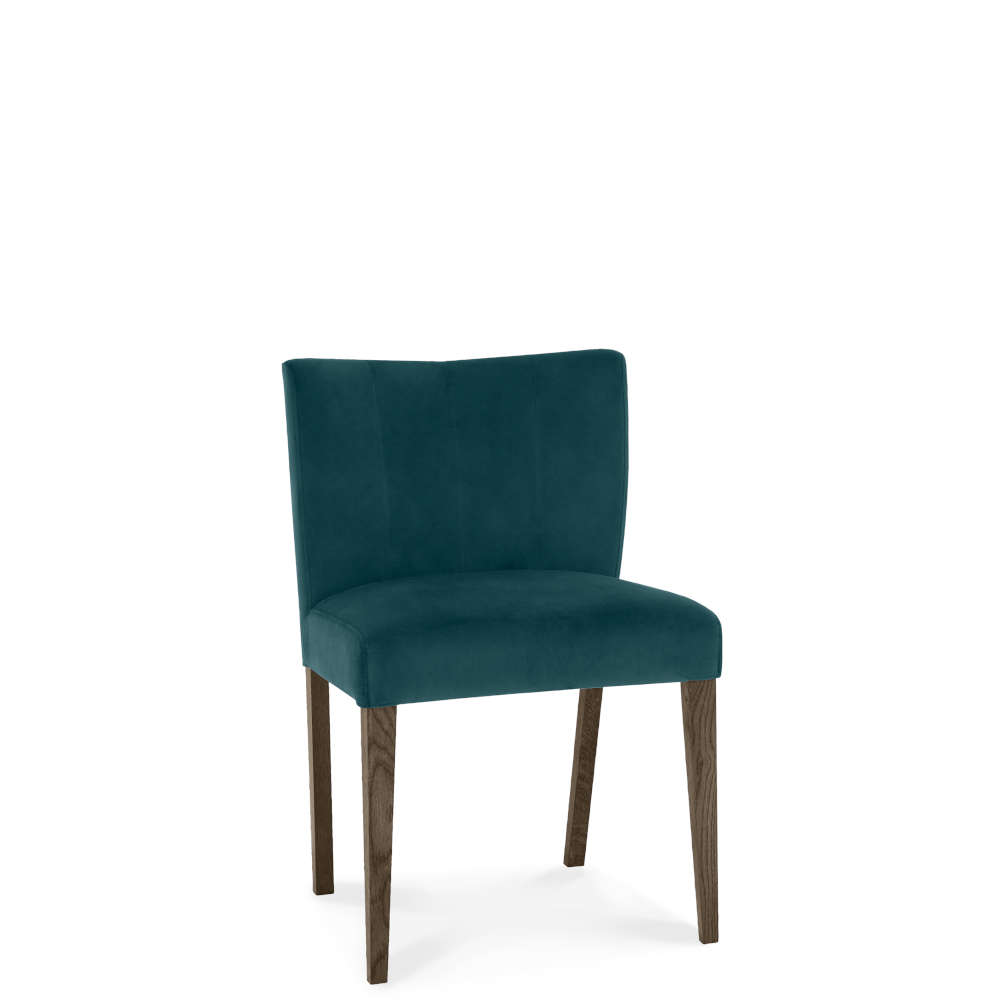 Charley Low Back Upholstered Chair Sea Green Velvet Fabric (Pair)
