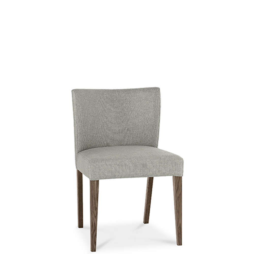 Charley Low Back Upholstered Chair Pebble Grey Fabric (Pair)