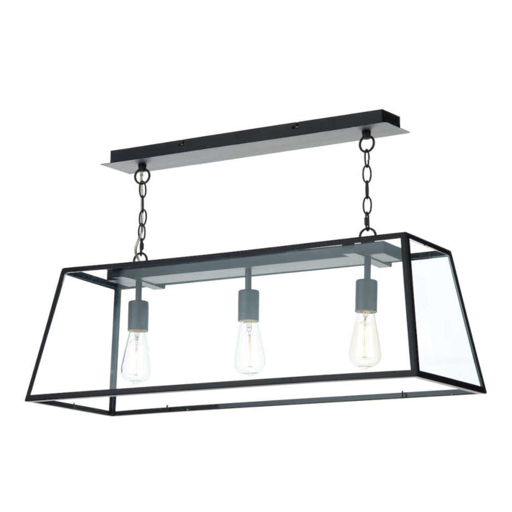 där Academy 3 Light Bar Pendant Black