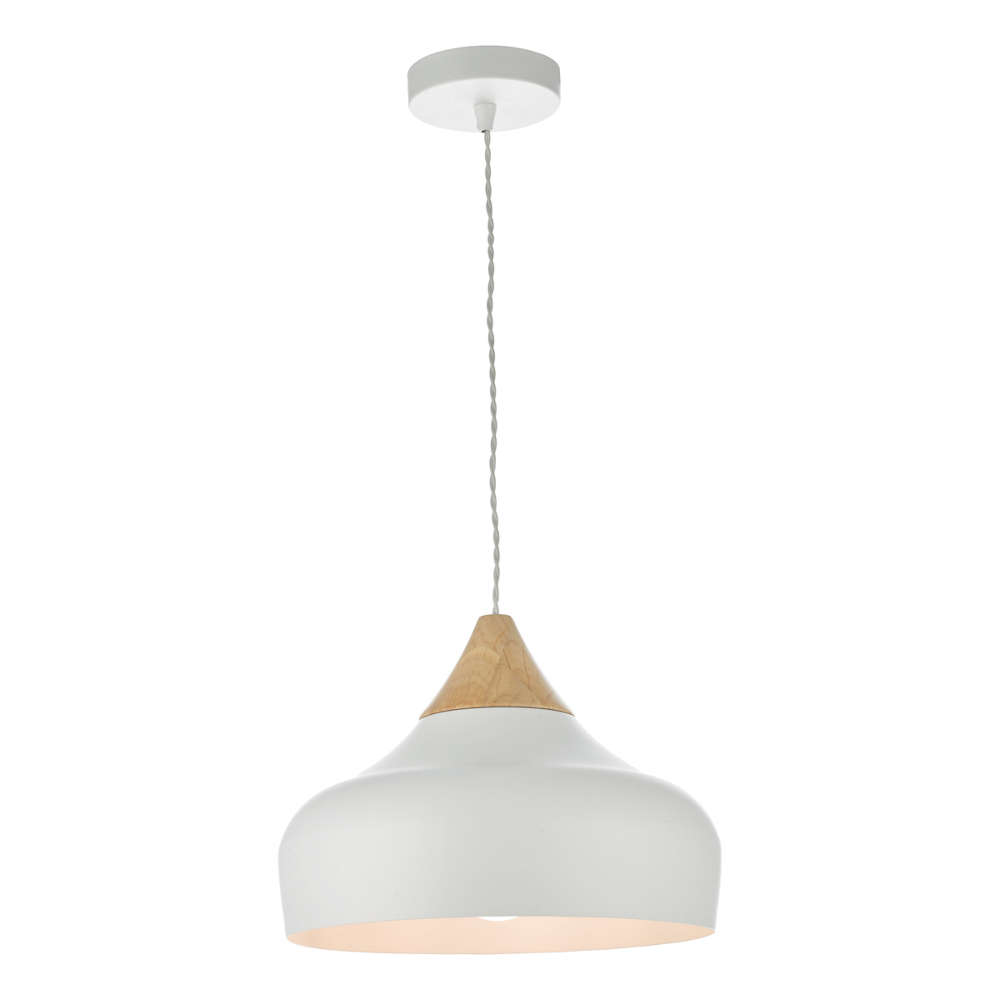 där Gaucho Pendant White With Wood Small