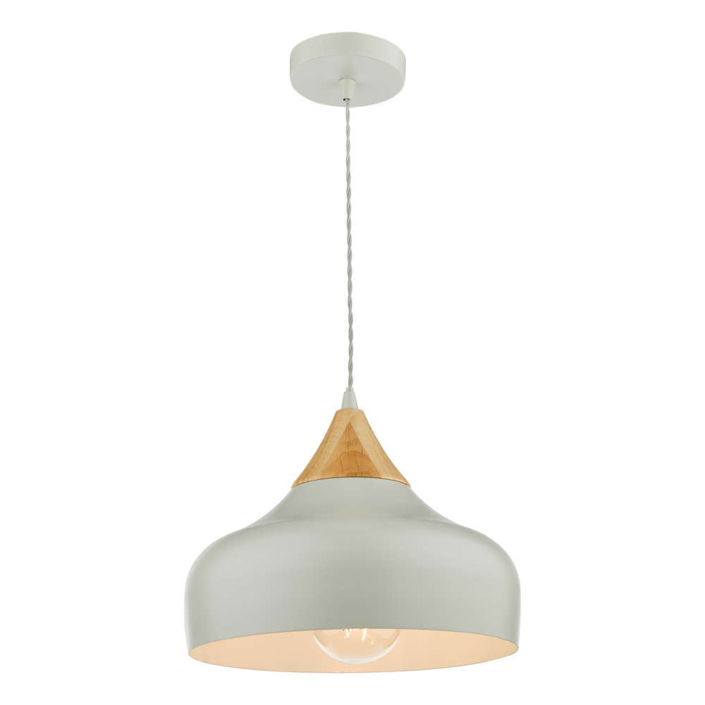 där Gaucho Pendant Matt Grey With Wood Small