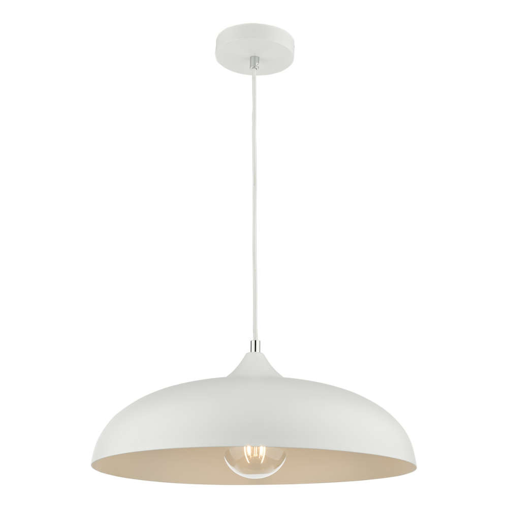 där Kaelan 1 Light Single Pendant White