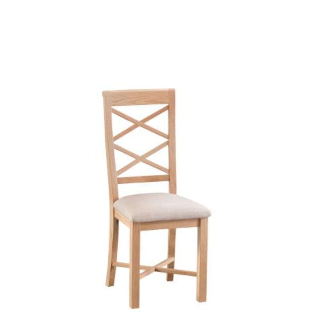 Napleton Dining Double Cross Back Chair with Fabric Seat