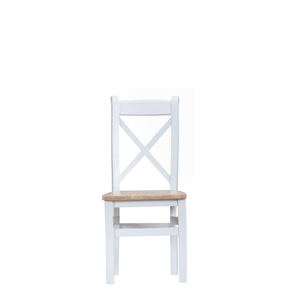 Tutnall Dining White Cross Back Chair Wooden