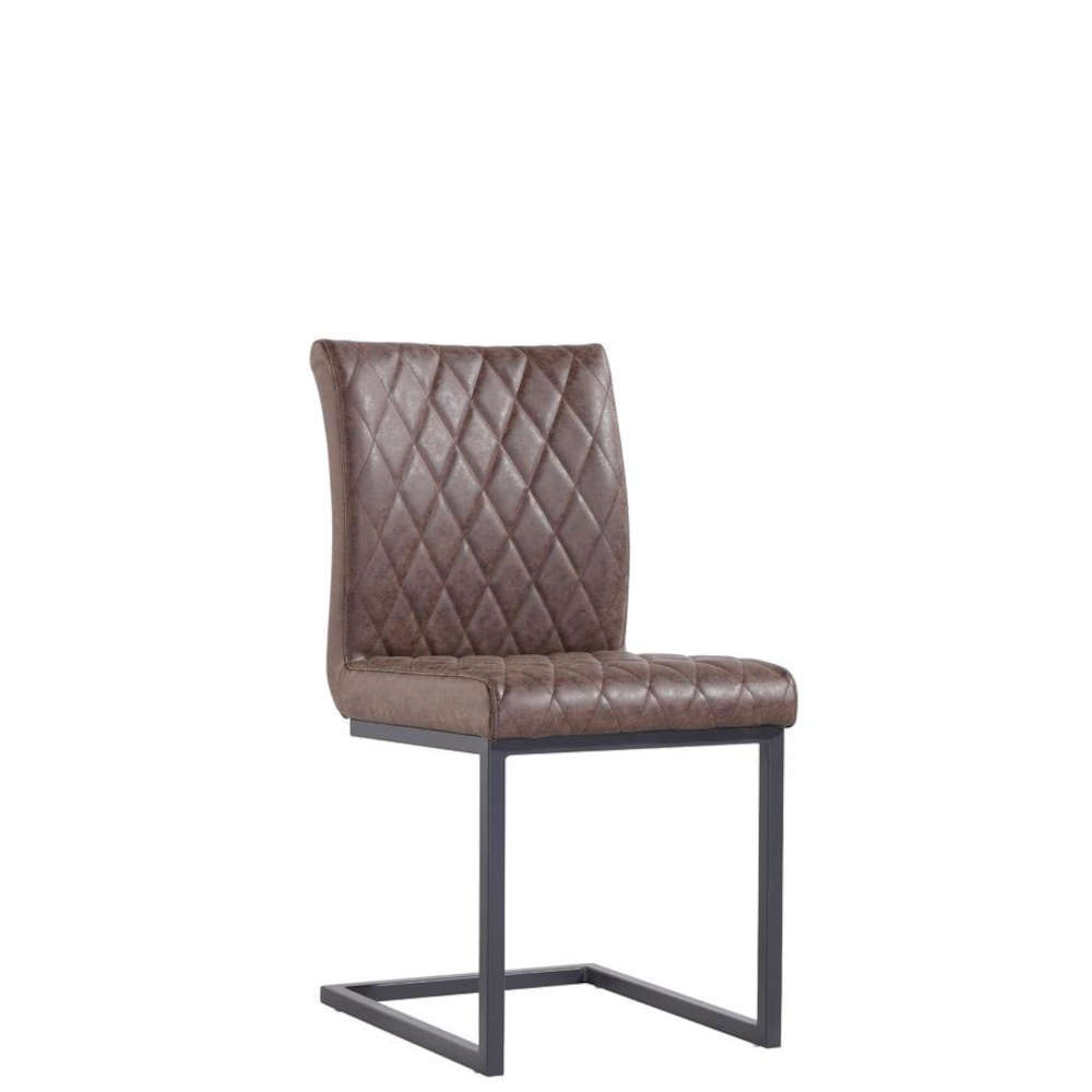 Doverdale Diamond Stitch Dining Chair - Brown