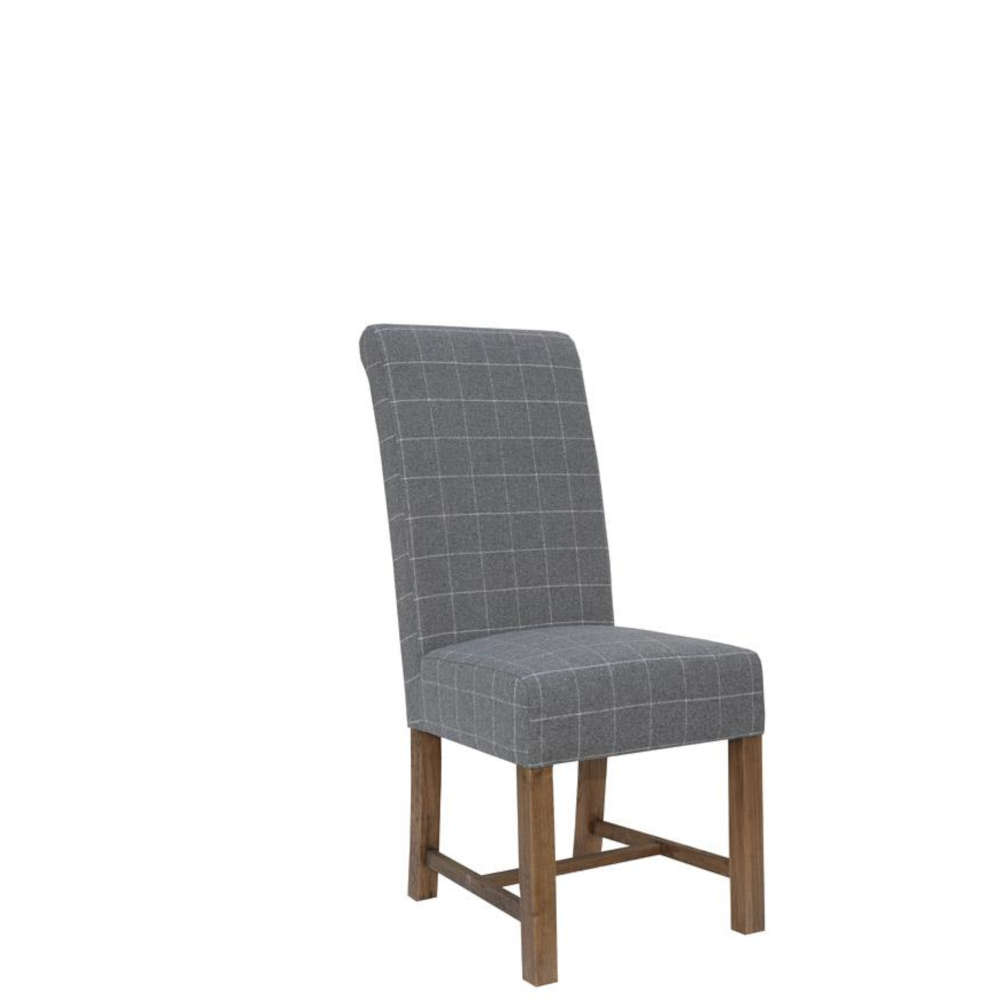 Doverdale Fabric Dining Chair - Check Grey
