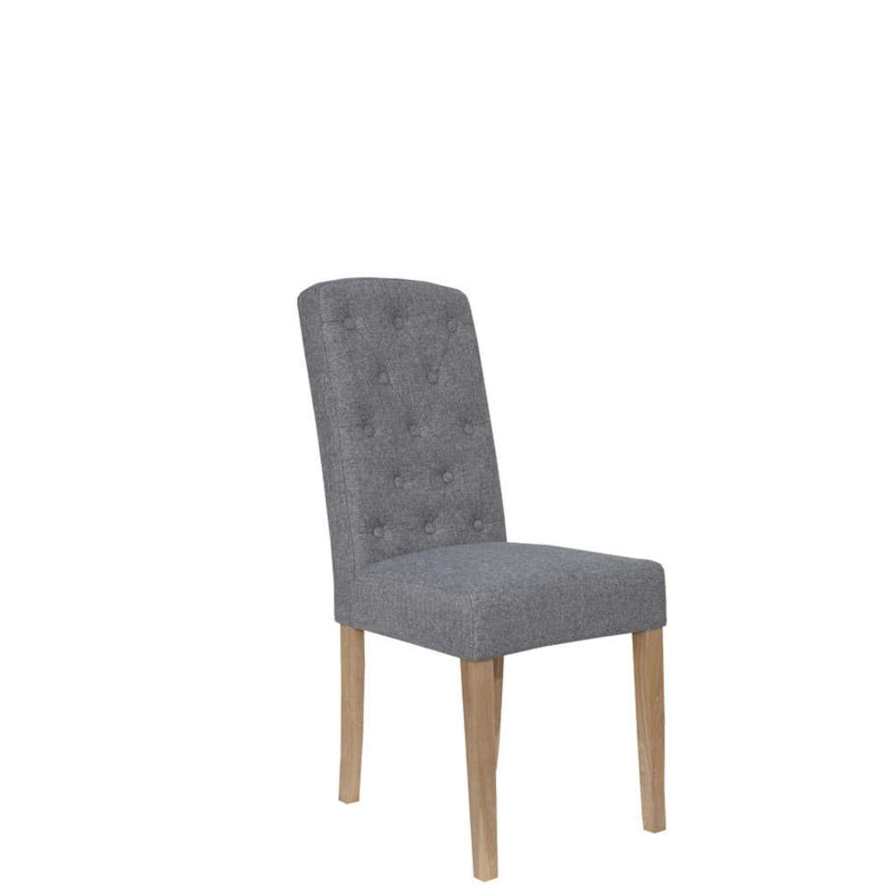Doverdale Button Back Upholstered Chair - Light Grey