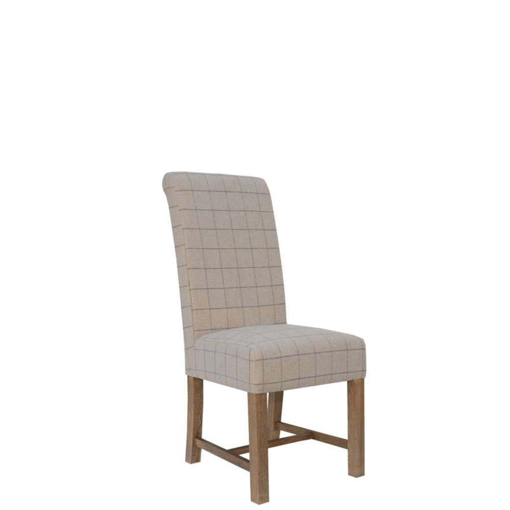 Doverdale Fabric Dining Chair - Check Natural