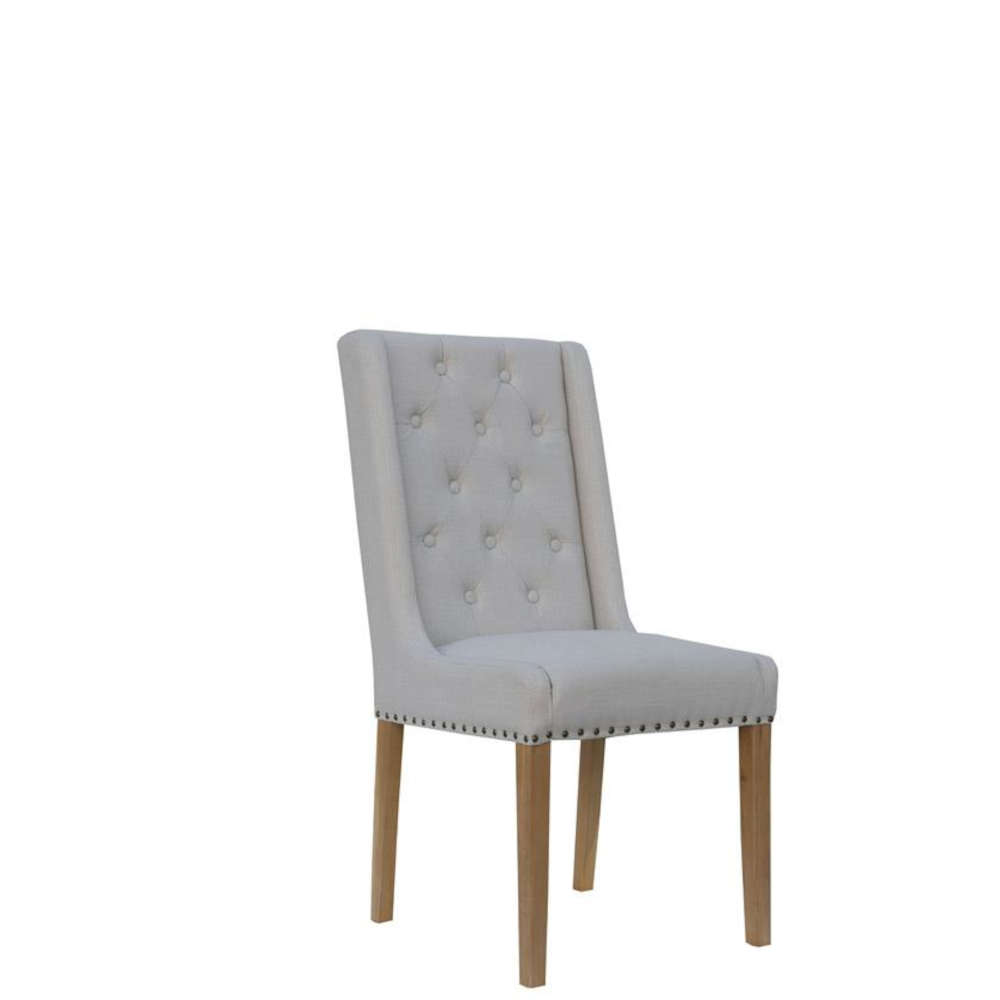 Doverdale Button and Studded Dining Chair - Natural