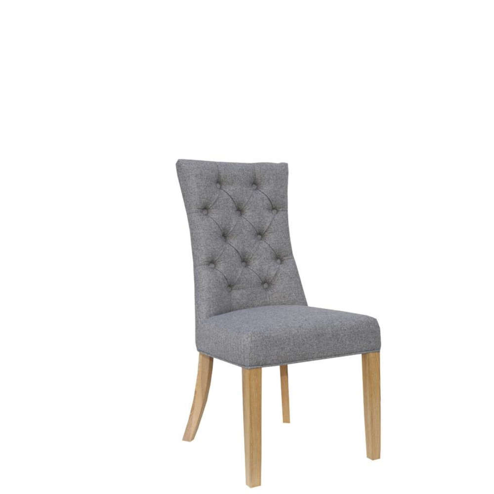 Doverdale Curved Button Back Chair - Light Grey