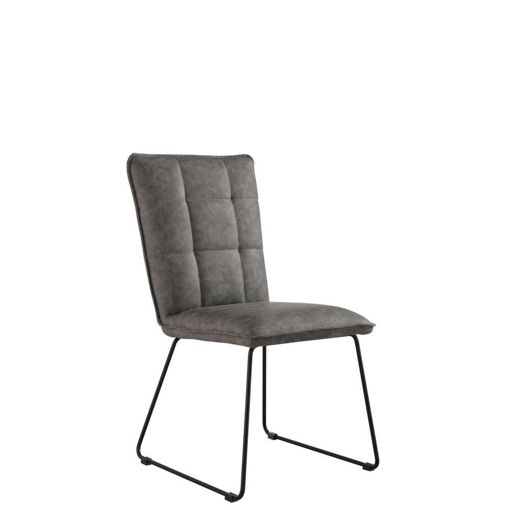Doverdale Panel Back Chair With Angled Legs - Grey