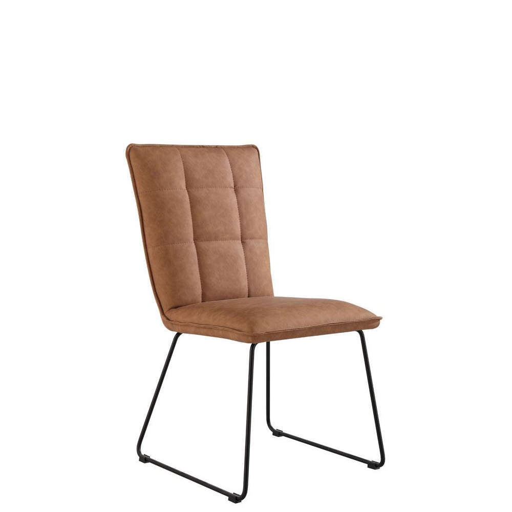 Doverdale Panel Back Chair With Angled Legs - Tan