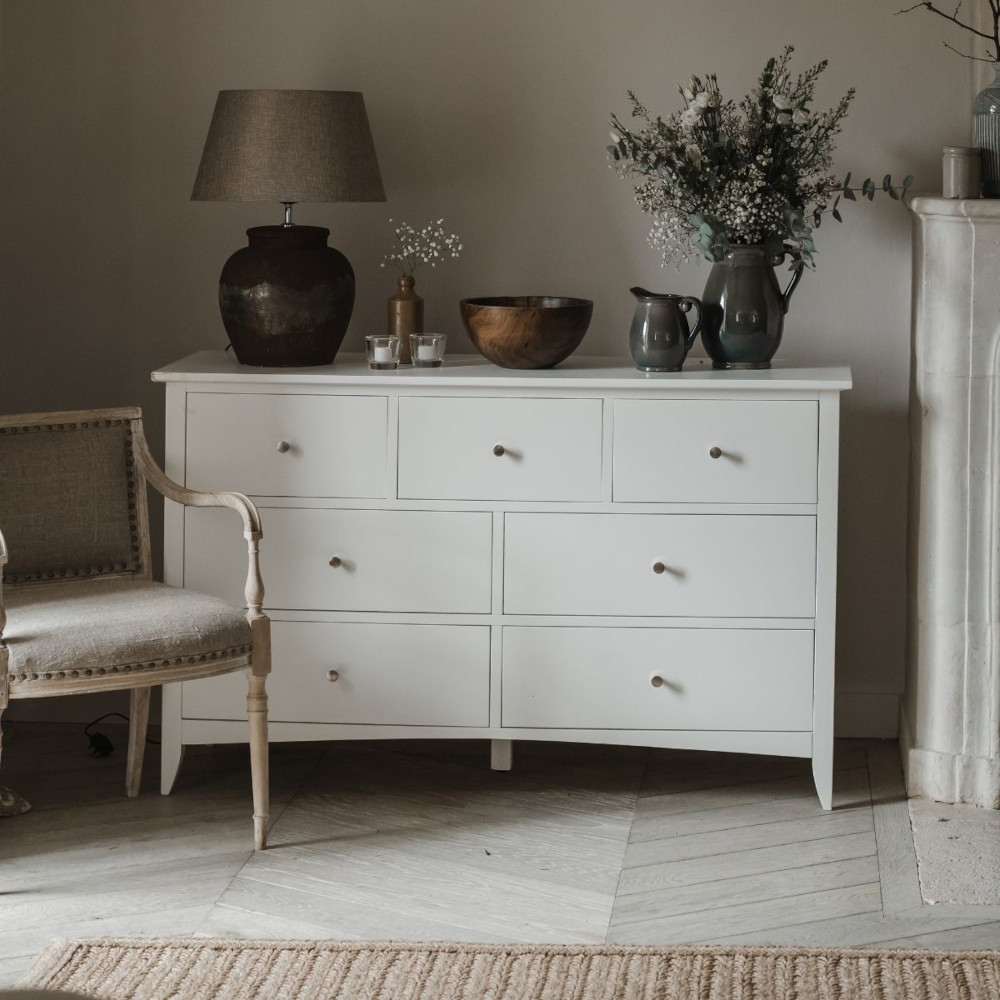 Embleton White 7 Drawer Large Dresser