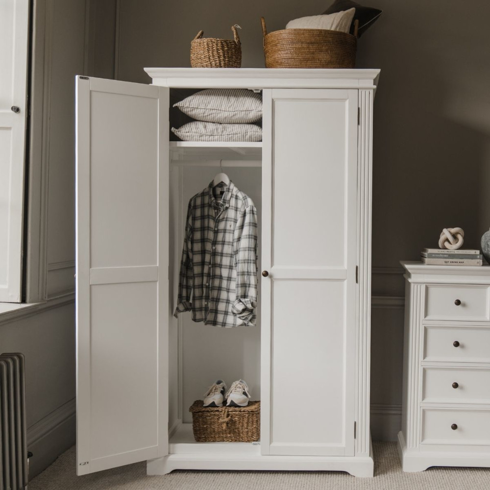 Statement Furniture/Gainsborough Double Wardrobe in White - Open.jpg