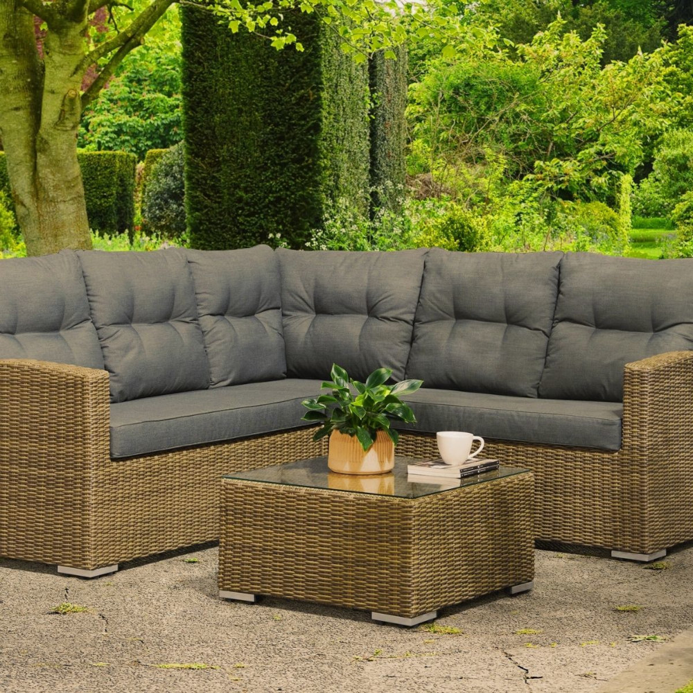 Ashwood 5 Seat Brown Rattan Lounge Set